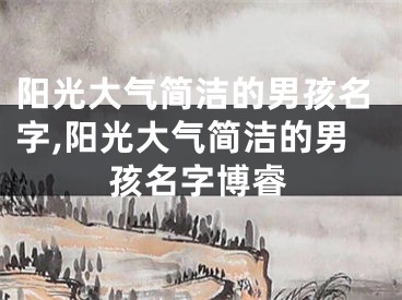 阳光大气简洁的男孩名字,阳光大气简洁的男孩名字博睿
