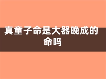 真童子命是大器晚成的命吗