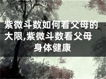 紫微斗数如何看父母的大限,紫微斗数看父母身体健康