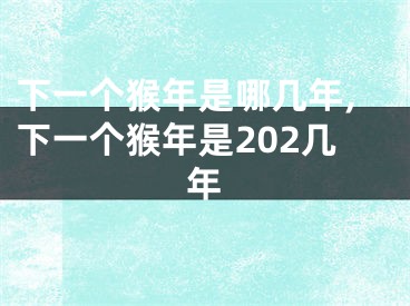 下一个猴年是哪几年,下一个猴年是202几年