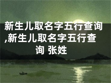 新生儿取名字五行查询,新生儿取名字五行查询 张姓