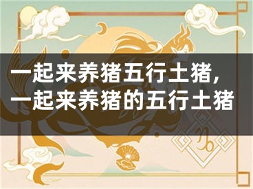 一起来养猪五行土猪,一起来养猪的五行土猪