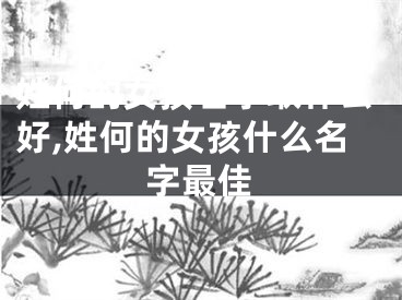 姓何的女孩名字取什么好,姓何的女孩什么名字最佳