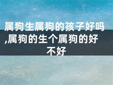 属狗生属狗的孩子好吗,属狗的生个属狗的好不好