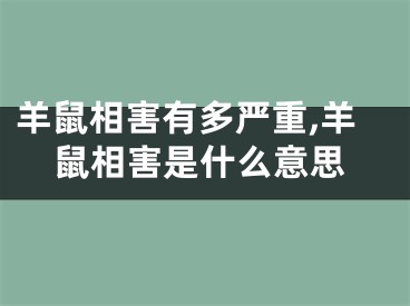 羊鼠相害有多严重,羊鼠相害是什么意思