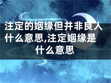 注定的姻缘但并非良人什么意思,注定姻缘是什么意思