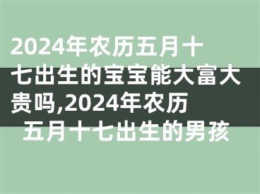 2024年农历五月十七出生的宝宝能大富大贵吗,2024年农历五月十七出生的男孩