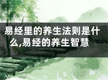 易经里的养生法则是什么,易经的养生智慧