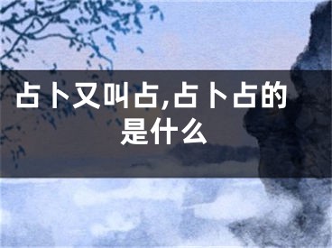 占卜又叫占,占卜占的是什么