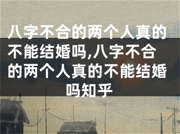 八字不合的两个人真的不能结婚吗,八字不合的两个人真的不能结婚吗知乎
