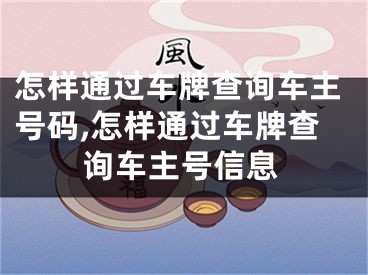 怎样通过车牌查询车主号码,怎样通过车牌查询车主号信息