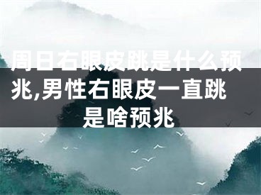 周日右眼皮跳是什么预兆,男性右眼皮一直跳是啥预兆