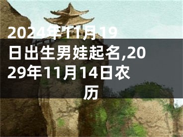 2024年11月19日出生男娃起名,2029年11月14日农历