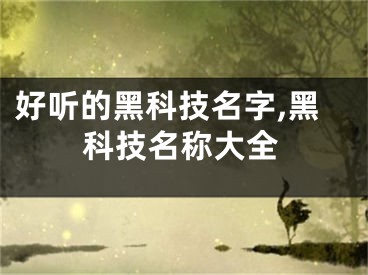 好听的黑科技名字,黑科技名称大全
