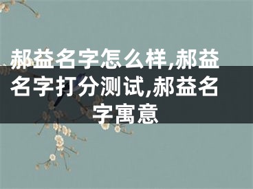 郝益名字怎么样,郝益名字打分测试,郝益名字寓意