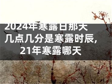 2024年寒露日那天几点几分是寒露时辰,21年寒露哪天