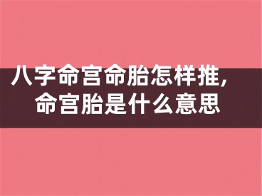 八字命宫命胎怎样推,命宫胎是什么意思