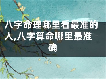 八字命理哪里看最准的人,八字算命哪里最准确