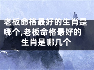 老板命格最好的生肖是哪个,老板命格最好的生肖是哪几个