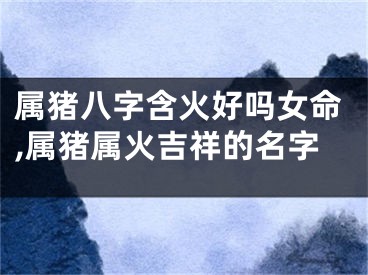 属猪八字含火好吗女命,属猪属火吉祥的名字