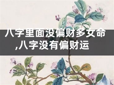 八字里面没偏财多女命,八字没有偏财运