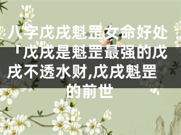 八字戊戌魁罡女命好处「戊戌是魁罡最强的戊戌不透水财,戊戌魁罡的前世