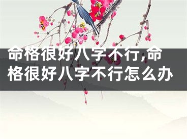 命格很好八字不行,命格很好八字不行怎么办