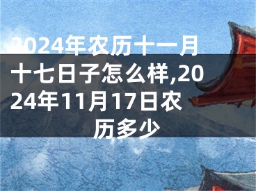 2024年农历十一月十七日子怎么样,2024年11月17日农历多少