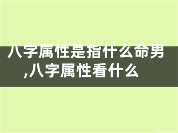 八字属性是指什么命男,八字属性看什么