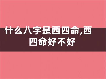 什么八字是西四命,西四命好不好