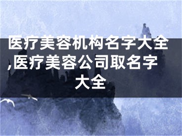医疗美容机构名字大全,医疗美容公司取名字大全