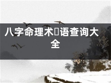 八字命理术☘语查询大全