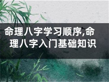 命理八字学习顺序,命理八字入门基础知识