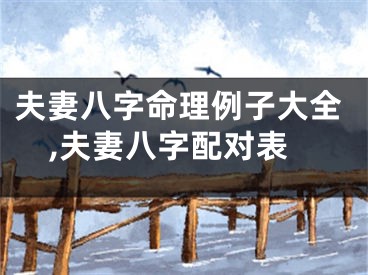 夫妻八字命理例子大全,夫妻八字配对表