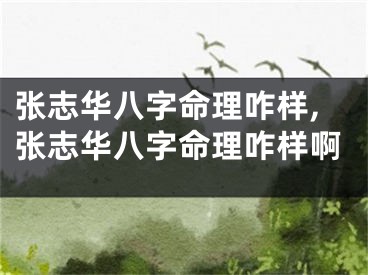 张志华八字命理咋样,张志华八字命理咋样啊