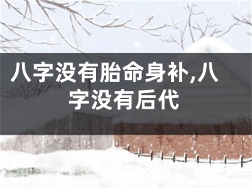 八字没有胎命身补,八字没有后代