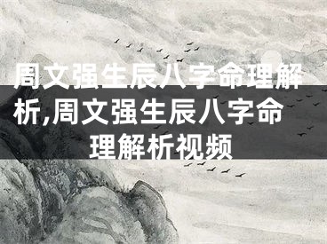 周文强生辰八字命理解析,周文强生辰八字命理解析视频
