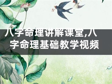 八字命理讲解课堂,八字命理基础教学视频