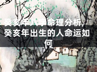癸亥年八字命理分析,癸亥年出生的人命运如何