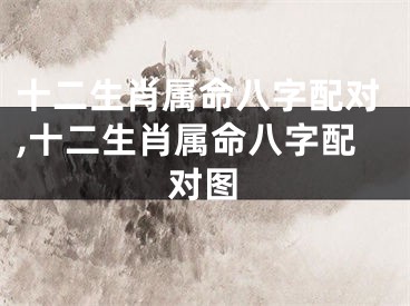 十二生肖属命八字配对,十二生肖属命八字配对图