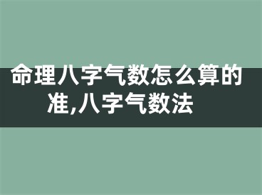 命理八字气数怎么算的准,八字气数法