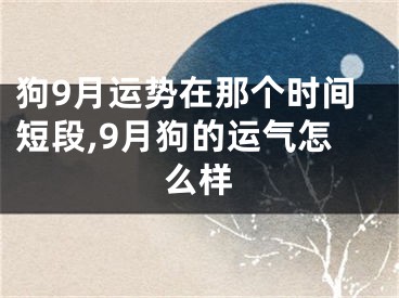 狗9月运势在那个时间短段,9月狗的运气怎么样