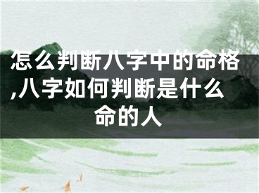 怎么判断八字中的命格,八字如何判断是什么命的人