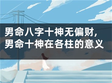 男命八字十神无偏财,男命十神在各柱的意义