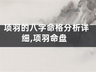 项羽的八字命格分析详细,项羽命盘
