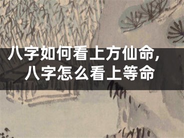 八字如何看上方仙命,八字怎么看上等命