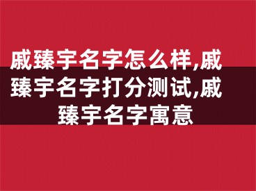 戚臻宇名字怎么样,戚臻宇名字打分测试,戚臻宇名字寓意