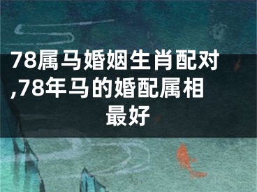78属马婚姻生肖配对,78年马的婚配属相最好