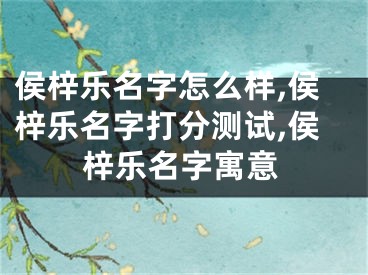 侯梓乐名字怎么样,侯梓乐名字打分测试,侯梓乐名字寓意