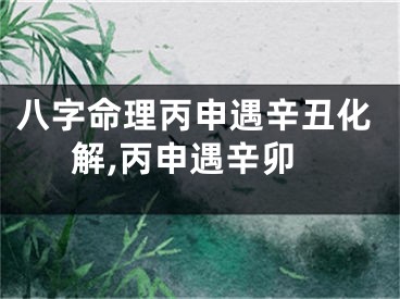八字命理丙申遇辛丑化解,丙申遇辛卯